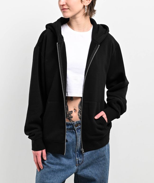 Women's Black Zip Up Hoodies