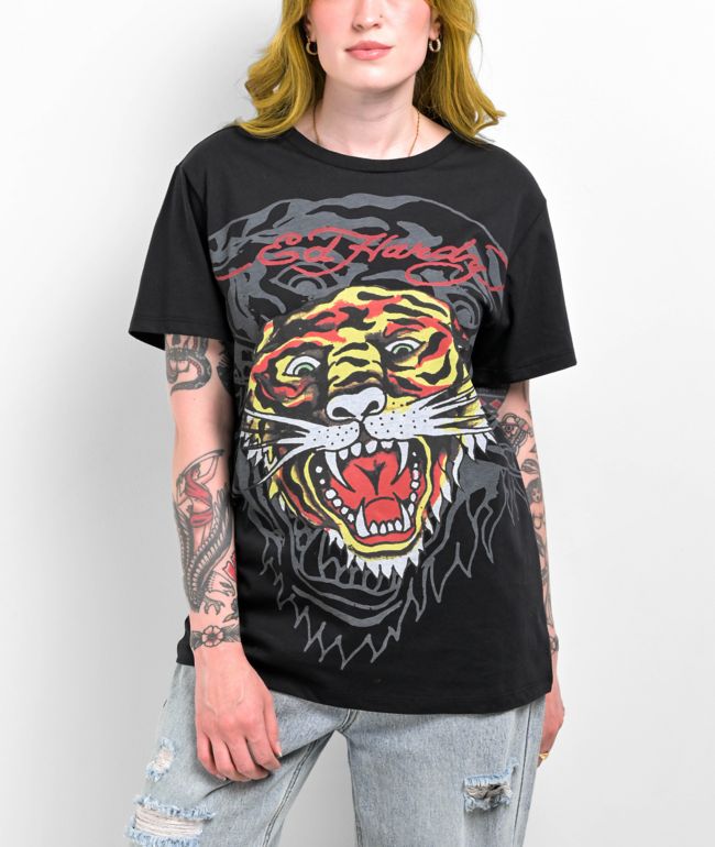 Ed Hardy Screaming Tiger Olive T Shirt Zumiez