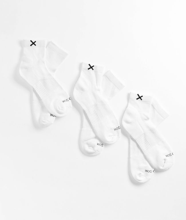 Odd Sox 3 Pack White Quarter Socks - Odd Sox