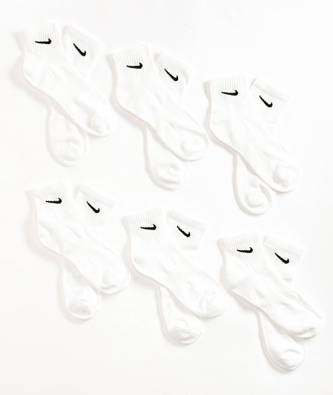 Nike Everyday White 6 Pack Ankle Socks - Nike