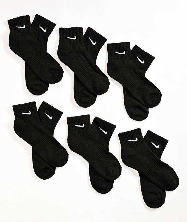 Nike Everyday Black 6 Pack Ankle Socks - Nike