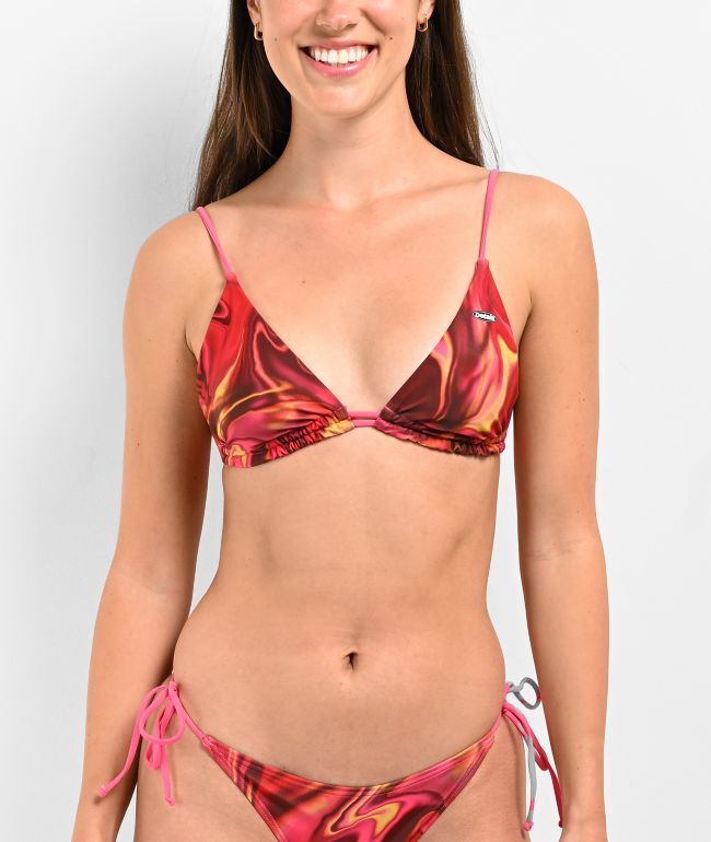 Petals by Petals and Peacocks Mood Cow Print Bandeau Bikini Top