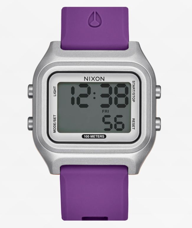 Nixon The Ripper Silver & Purple Digital Watch - Nixon Watches
