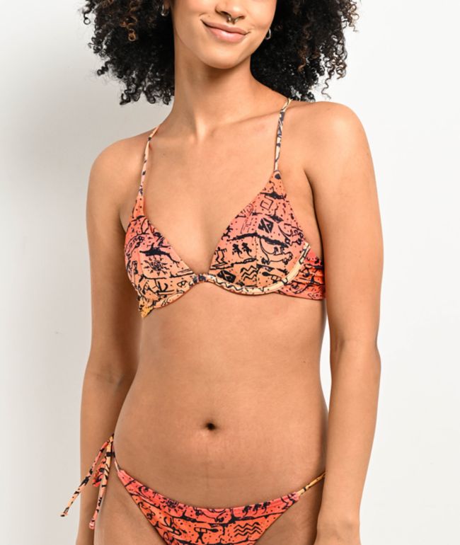 Zumiez Kikirio Dalie Red Rib Triangle Bikini Top