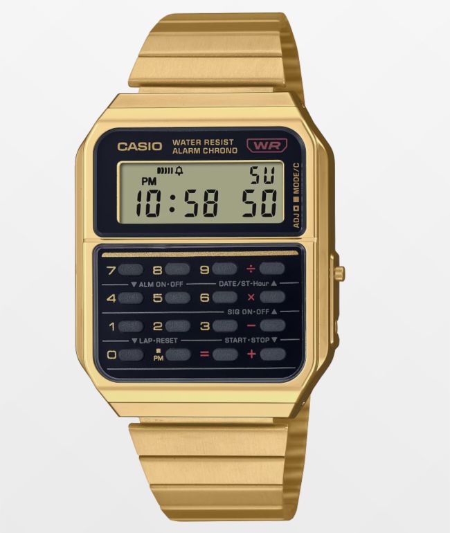 Casio Vintage Calculator Gold Watch Zumiez