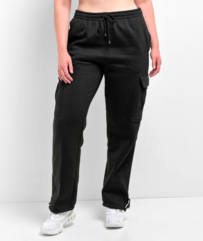 Empyre Emory Elastic Waist Black Cargo Jogger Pants