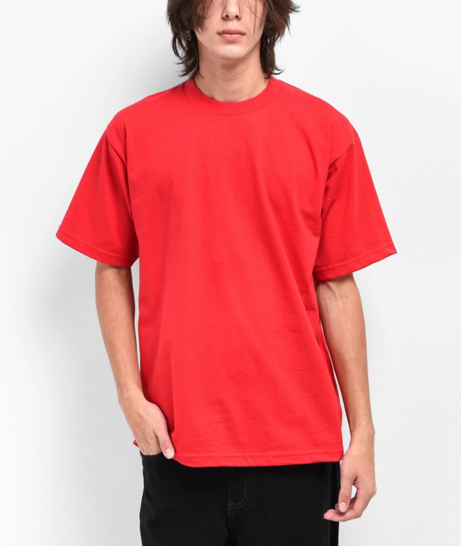 Red t store shirt champion