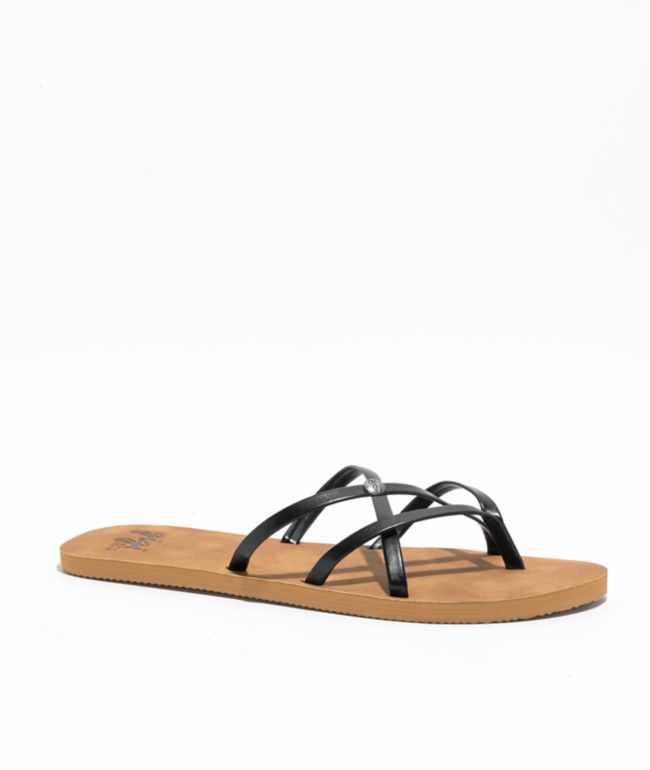 Sanuk Women's Sz 8 Black Red Thong Flip Flips Sandal - $11 - From Jenns