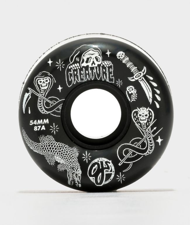 OJ x Creature Trippy Tanks Keyframe 54mm 87a Black Cruiser Skateboard Wheels - OJ Wheels