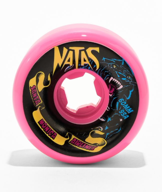 Slime Balls Natas Panther Vomits 60mm 95a Pink Skateboard Wheels - Slime Balls