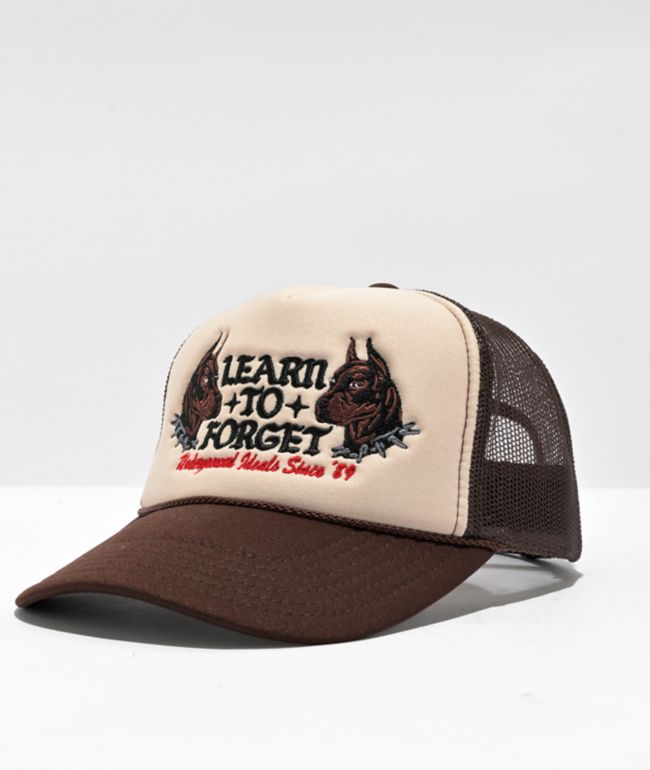 Learn To Forget Pitbull Brown Trucker Hat - LTF