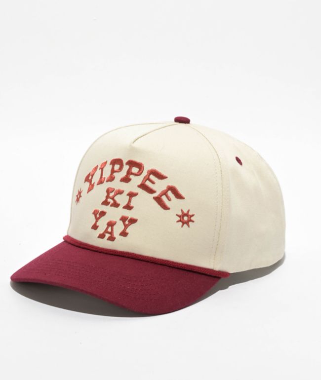 Sendero Yippee Ki Yay Cream & Maroon Snapback Hat - Sendero Provisions