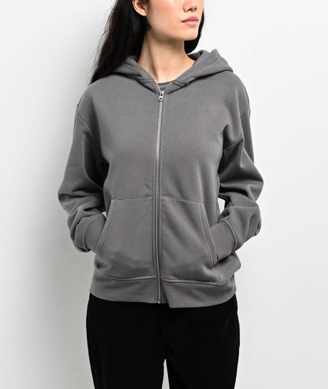 Zine Zippin Grey Zip Hoodie