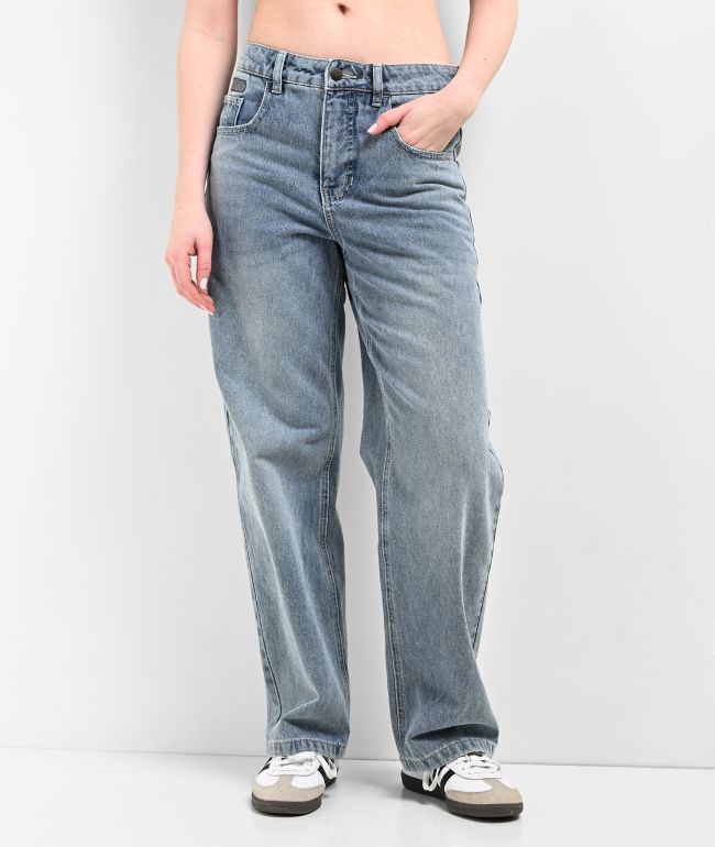 Z1975 STRAIGHT LOW-RISE FULL LENGTH JEANS - Light grey