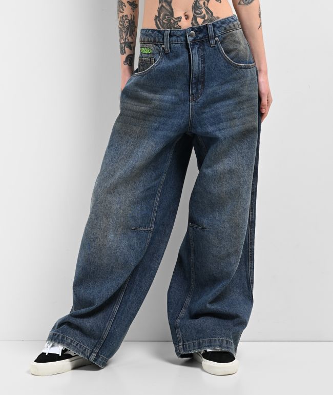 【SATIIIZ】Theron Black Wide Denim Pants SATIIIZ】Theron Black Wide Denim Pants