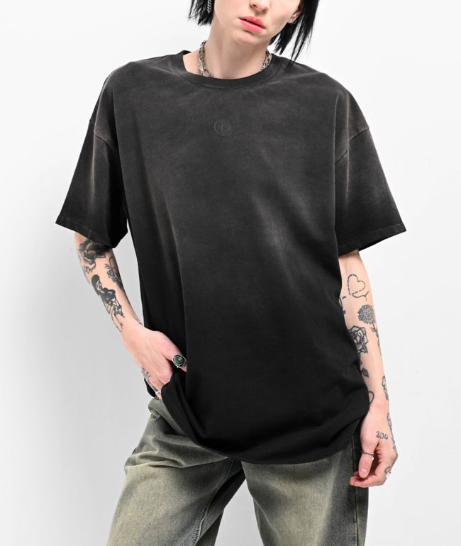 Ninth Hall Fundamentals Maeve Black Sun Bleached Oversized T-Shirt - Ninth Hall Fundamentals