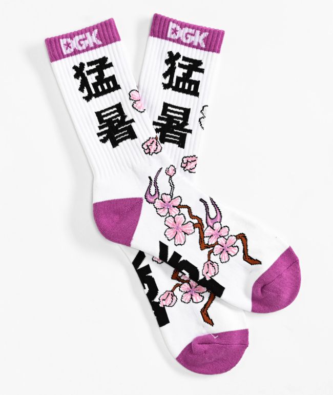 DGK Blossom White Crew Socks - DGK
