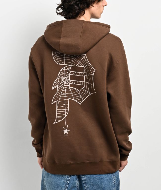 Lucky Brand Zip Up Hoodie: Brown Solid Tops - Size Medium