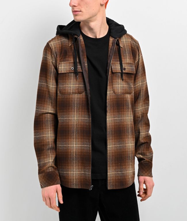 Empyre Chancer Grey & Black Hooded Flannel Shirt