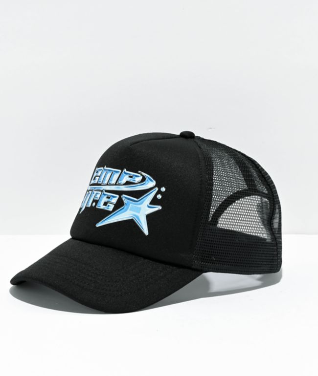 Santa Cruz x Thrasher Screaming Logo Black Trucker Hat | Zumiez