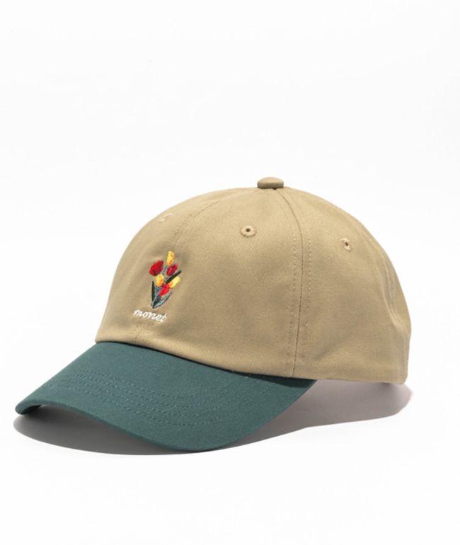 Monet Skateboards Bouquet Tan & Green Strapback Hat - Monet Skateboards