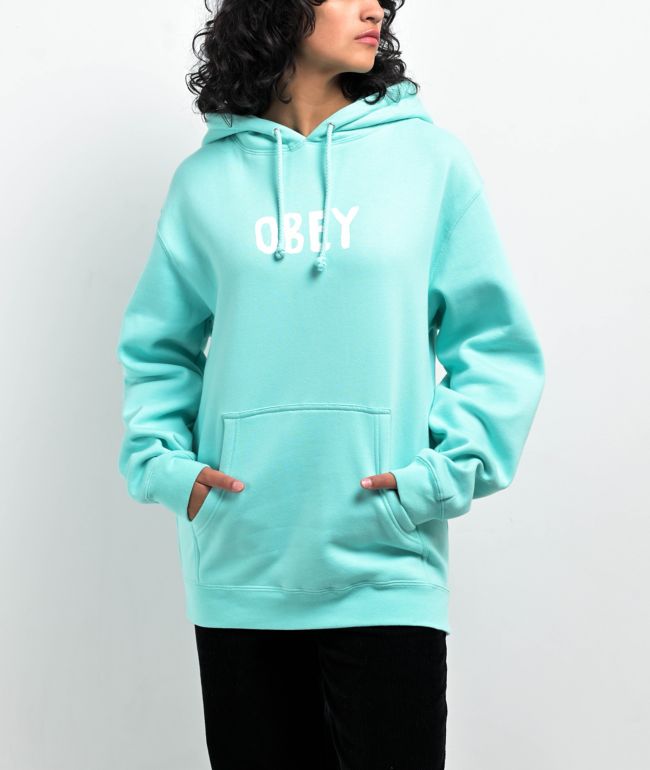 Green hot sale obey hoodie