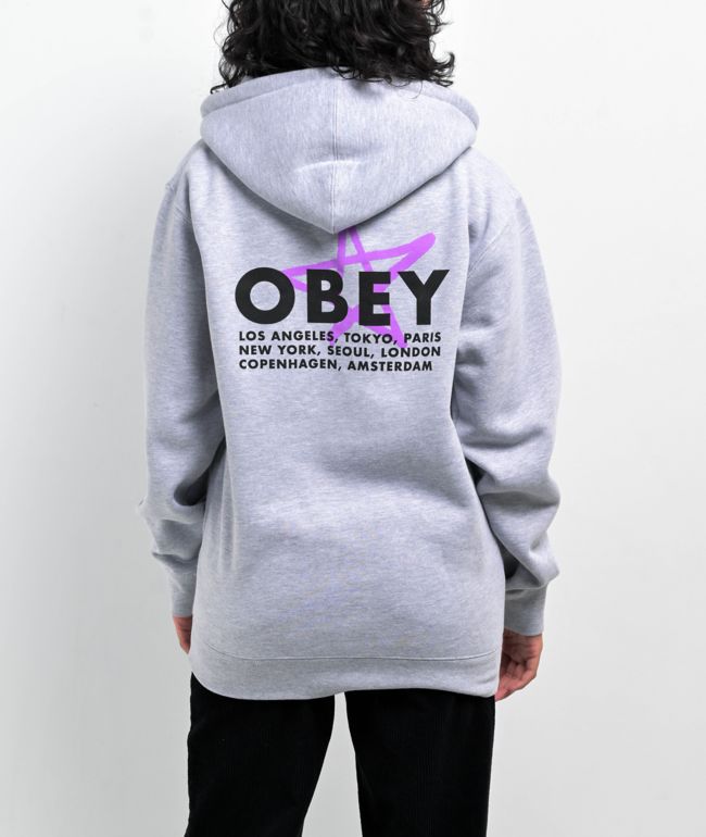 Obey City Spray Hoodie - Brown - Medium