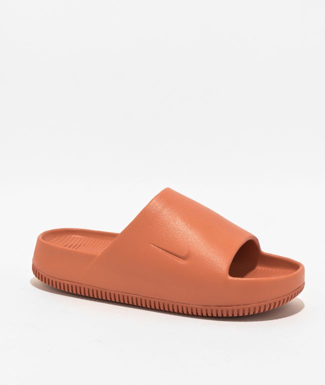 Nike Calm Rugged Orange Slide Sandals Zumiez