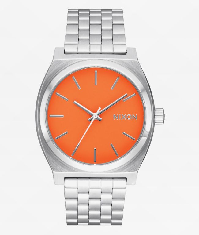 Nixon Time Teller Silver & Mandarin Analog Watch - Nixon Watches