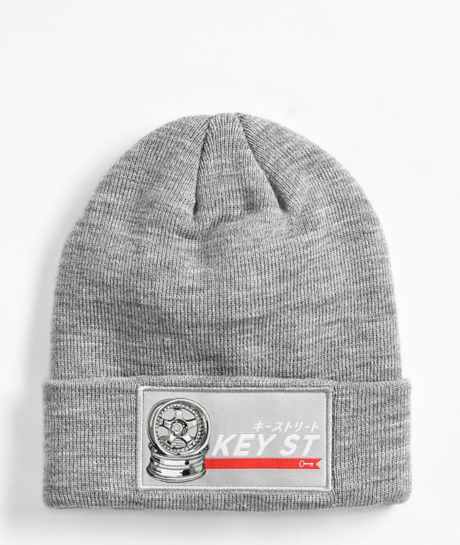 ニットキャップ・ビーニー SK8ER ROCK Shot Holes Destroyed Beanie Gray Spitfire Swirl Patch Grey Beanie | Zumiez