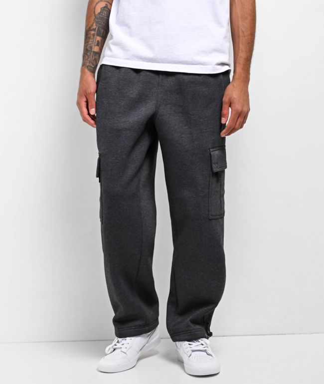 Men's solid fleece heavyweight cargo online sweatpants