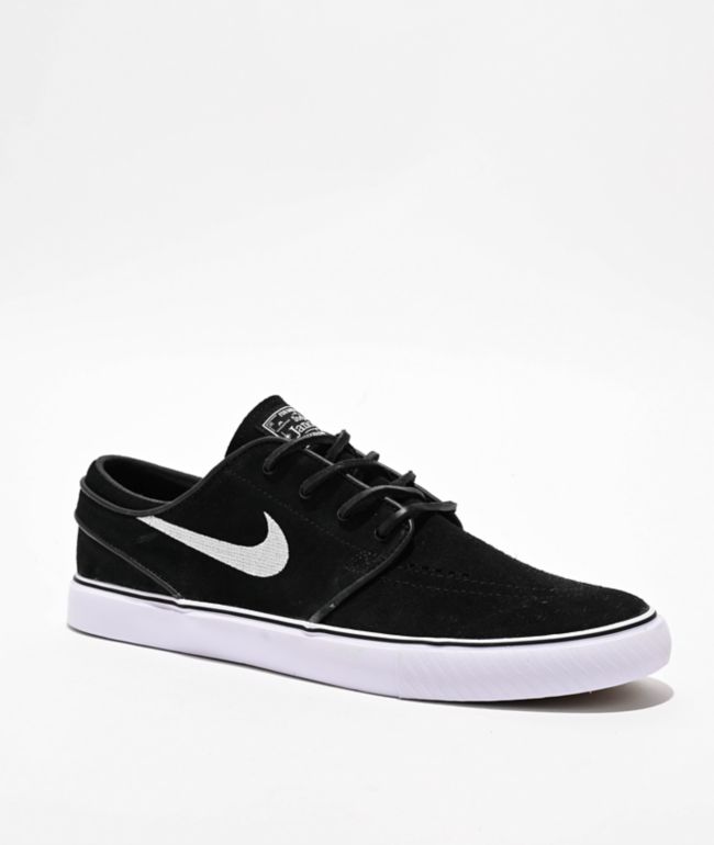 Nike SB Zoom Janoski Slip Black White Skate Shoes Zumiez