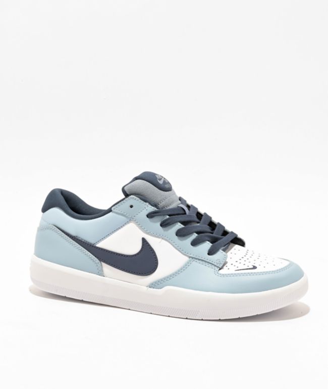 Nike SB Force 58 White, Thunder Blue & Ashen Slate Skate Shoes - Nike