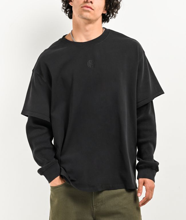 Welcome x Batman Signal Black 2fer Long Sleeve T-Shirt | Zumiez