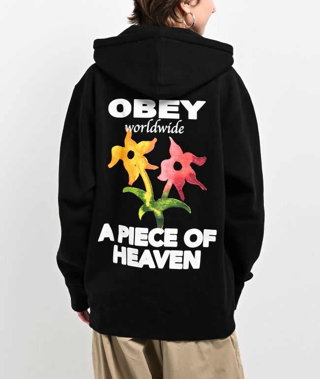 Obey Piece Of Heaven Black Zip Hoodie | Zumiez