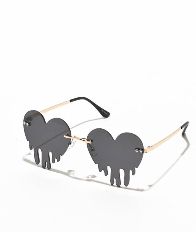 Melting Heart Black Sunglasses - 