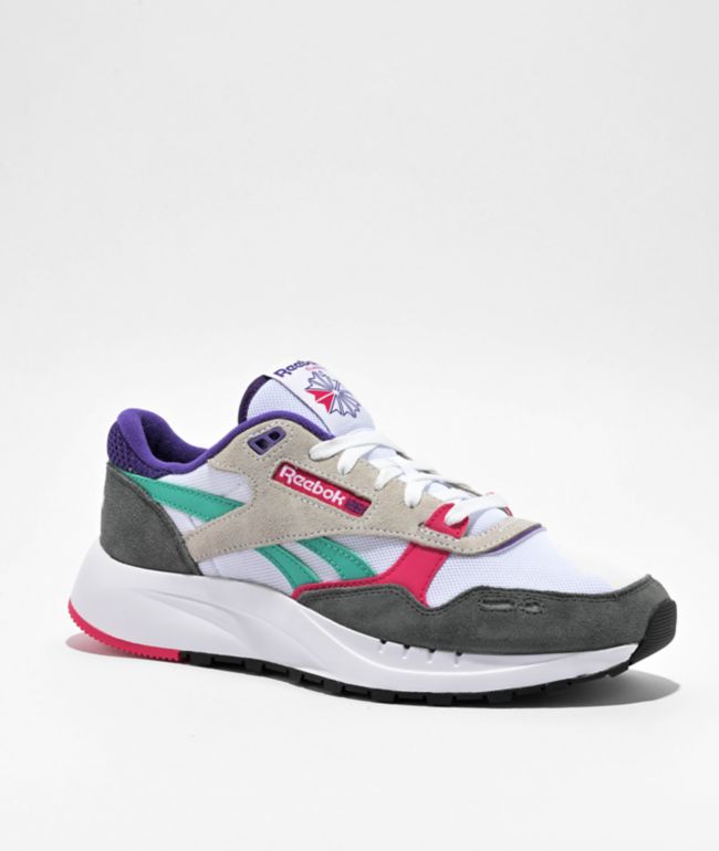 Reebok Classic Leather 2400 Chalk, Grey & Pink Shoes - Reebok