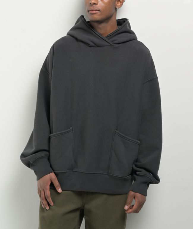 Champion Reverse Weave Crossover Black Vintage Dye Hoodie