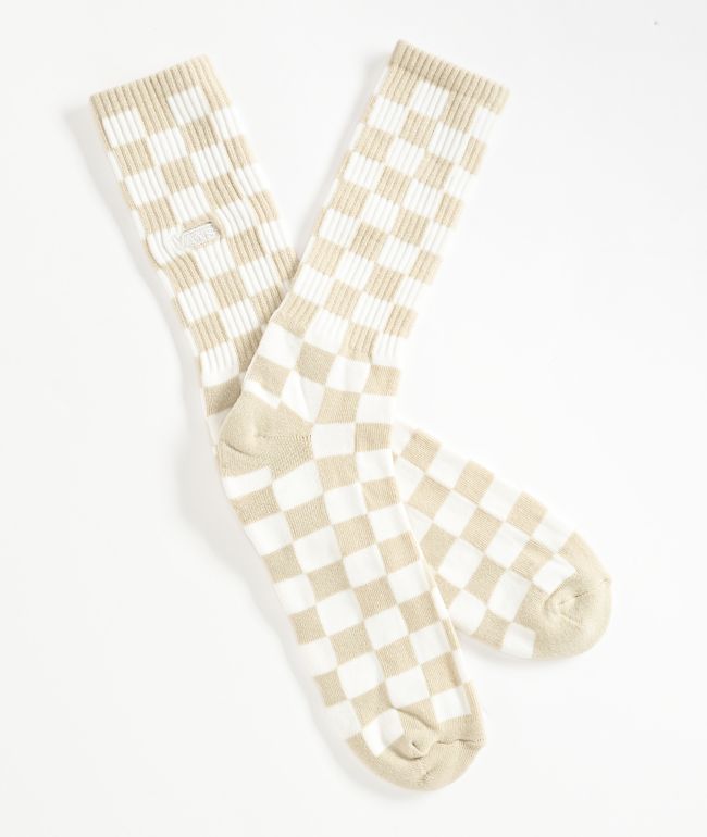 Vans Checkerboard Oatmeal Crew Socks - Vans