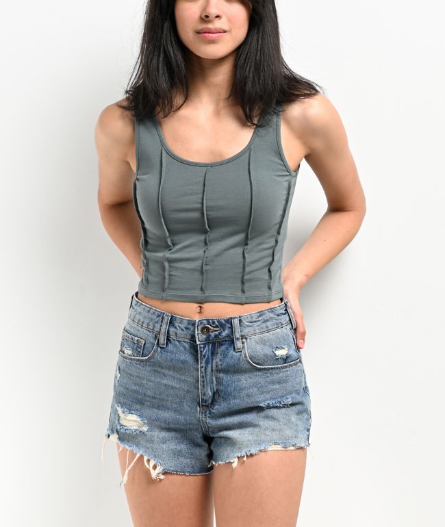 Hesperus Lace Natural Corset Crop Tank Top