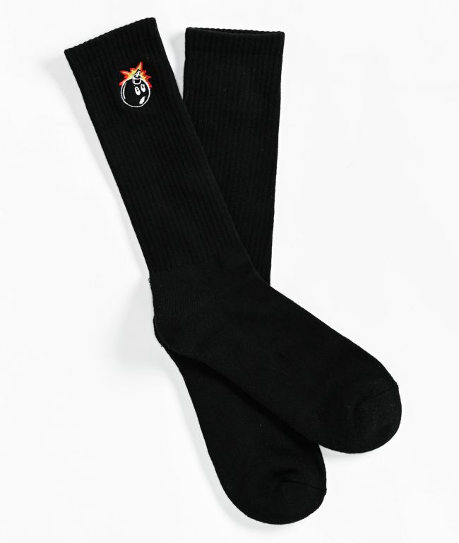 SAD BOYZ By Junior H Logo Black Crew Socks | Zumiez