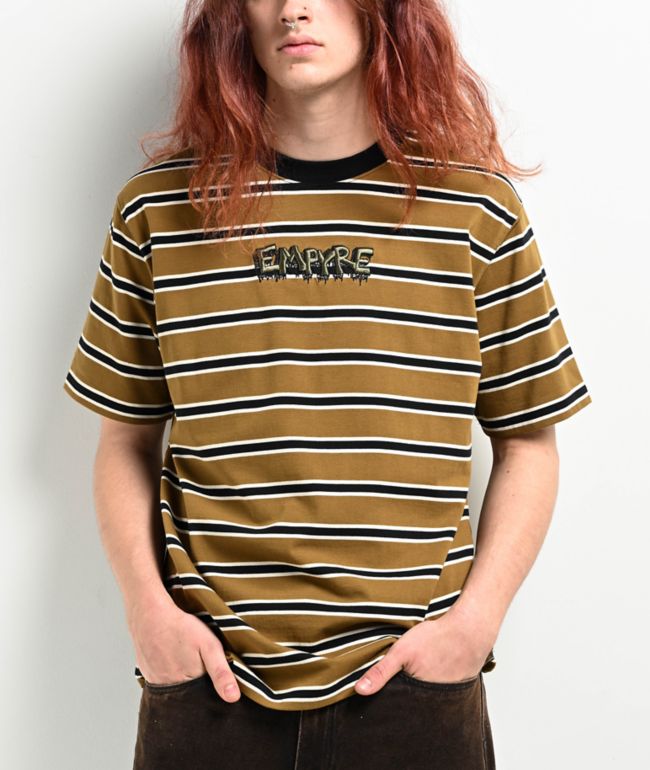 ★★Adairs★★ 3S Pinstripe Tee Deep Green IY7230 adidas adicolor 3-Stripes Pinstripe Olive T-Shirt | Zumiez