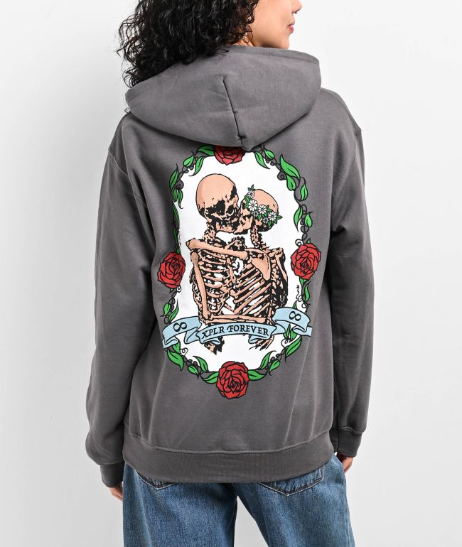 Ed Hardy Flame Skull Ivory Zip Hoodie