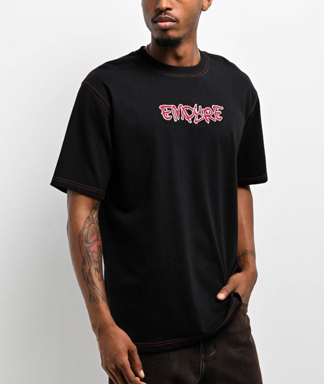 ★DRAW FIT★ Sans Serif Embroidered T-Shirt [BLACK] Graphic Boxy Fit T-shirt - Black | Levi's® US