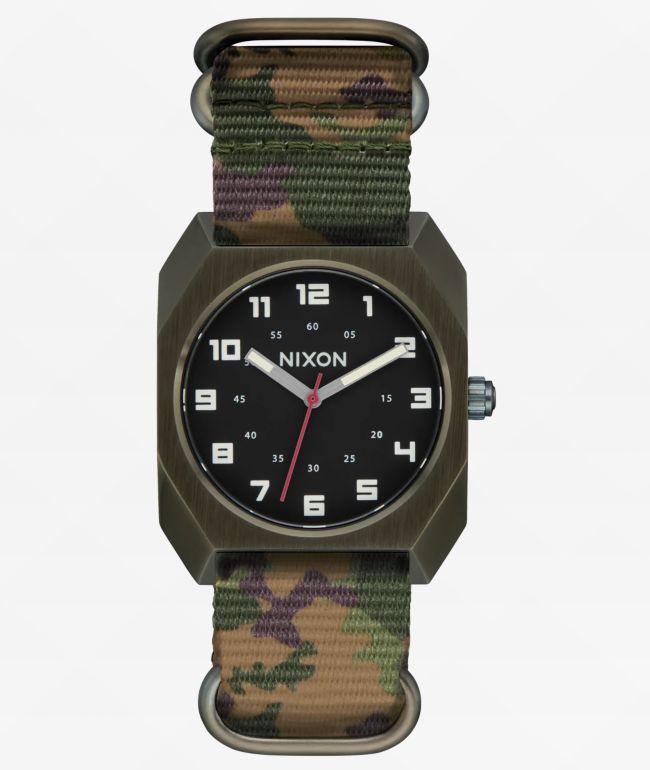 Nixon The Scout Dark Olive & Camo Analog Watch - Nixon Watches