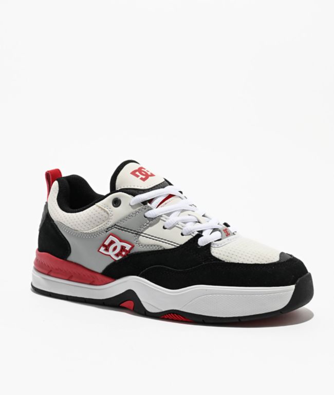 DC Ascend White, Black & Grey Skate Shoes - DC