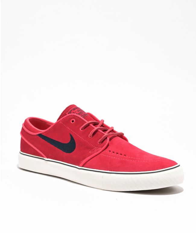 Nike sb janoski platinum & red suede skate shoes sale
