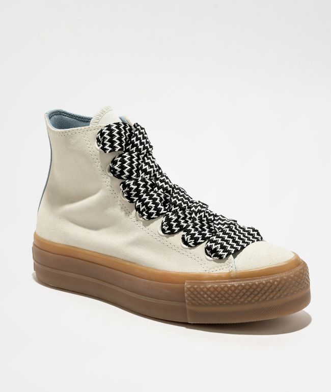 Converse Lift Vintage White & Gum Platform Shoes - Converse