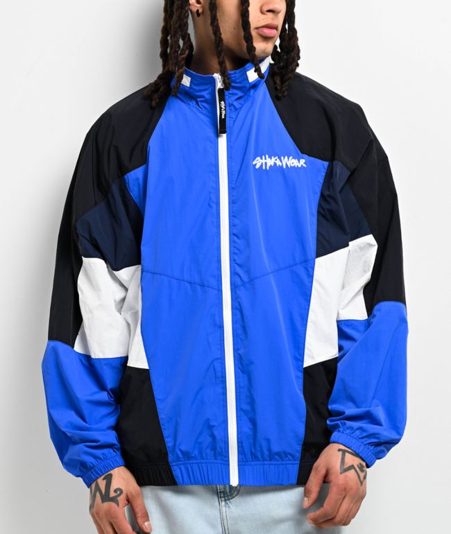 Members Only Lightning Blue Hooded Puffer Jacket