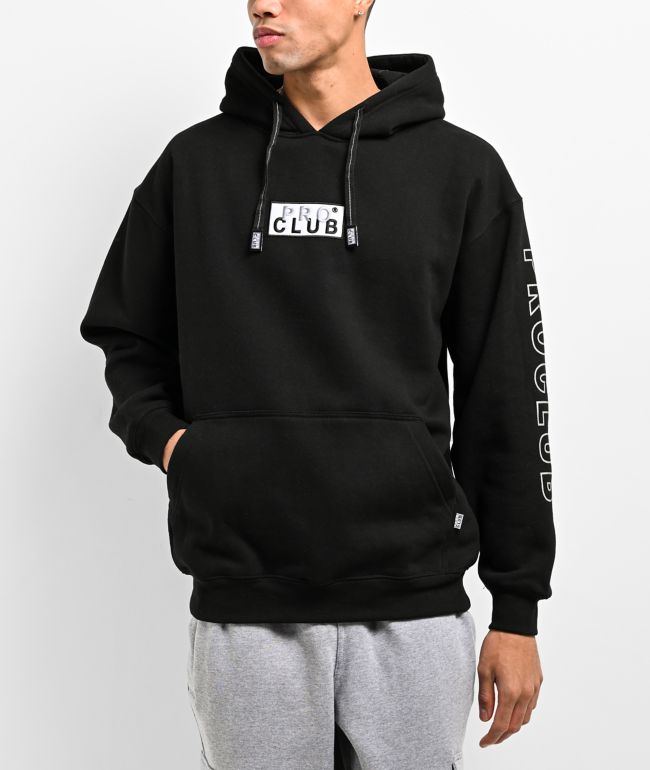 Pro Club Embroidered Logo Black Hoodie